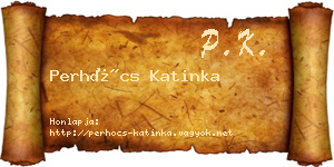 Perhócs Katinka névjegykártya